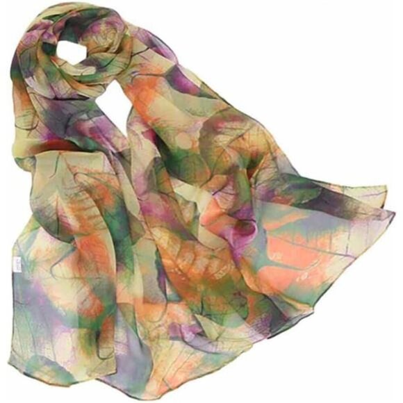 Scarfs for Women Lightweight Scarves Elegant Floral Pattern Sheer - Picture 1 of 5